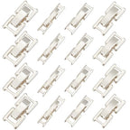 SUNNYCLUE 1 Box 4 Sizes 16Pcs 16mm Silver Foldover Clasp Brass Fold Over Clasps Bulk White Metal Plated Links Fasten Extender Folding Clasps for Jewelry Crafts Bracelets Necklaces Supply Women