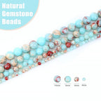 Natural Stone Beads Round Genuine Real Stone Beading Strand Loose Gemstones DIY Smooth Bead for Bracelet Necklace Earrings Jewelry Making (Agalmatolite Jasper, 10mm 36 Pieces) - color: Agalmatolite Jasper, size: 10mm 36pcs