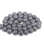 Bymitel 90 pcs Natural Genuine Real Round Loose Stone Beads Gemstone Spacers for Charm DIY Jewelry Making 15.5" per Strand 4mm (Black Volcanic Lava, 4mm) - color: Black Volcanic Lava, size: 4mm