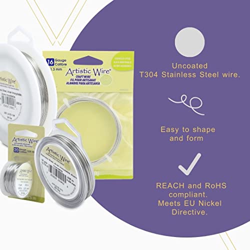 Artistic Wire, 28 Gauge Stainless Steel Craft Wire, 15 yd - size: 28 Gauge, style: Dispenser Spool