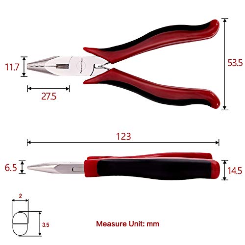 SPEEDWOX Long Nose Pliers 5 Inches Micro Wire Cutters Side Cutting with Spring Multi Use Mini Precision Fine Pliers Functional Professional Jewelry Making Tool Serrated Jaws Chrome Vanadium Steel - style: Long Nose Pliers