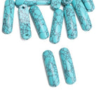 BEADIA Curved Blue Turquoise Stone Beads 36x10mm 4pcs for DIY Bracelet Jewelry Making - color: Blue Turquoise