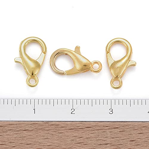 HDSupplies 100 Pieces - Lobster Clasps - Gold Tone - 16x8mm / 2mm Hole - color: Gold Tone, size: 16x8mm