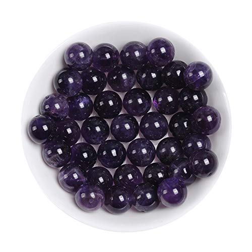 Natural Stone Beads 6mm Amethyst Beads Gemstone Round Loose Beads Crystal Energy Stone Healing Power for Jewelry Making DIY,1 Strand 15" - color: Amethyst, size: 6MM