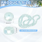 PATIKIL 75 Pcs 8mm OD 5mm Thick Crystal Glass Beads, Rondelle Crystal Beads Faceted Cut Gemstone Strand with Spacer Beads for Craft, Bracelet, Necklace, Light Lake Blue - color: Light Lake Blue