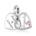 925 Silver Charms Pendants For Pandora Bracelet Golden charms Bead Safety Chain Clip set Heart Flower Animal Beads Family, Mom, Friend, Daughter, Birthday, Jewelry Gift - style: G-Forever Love Grandma Dangle