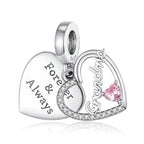 925 Silver Charms Pendants For Pandora Bracelet Golden charms Bead Safety Chain Clip set Heart Flower Animal Beads Family, Mom, Friend, Daughter, Birthday, Jewelry Gift - style: G-Forever Love Grandma Dangle