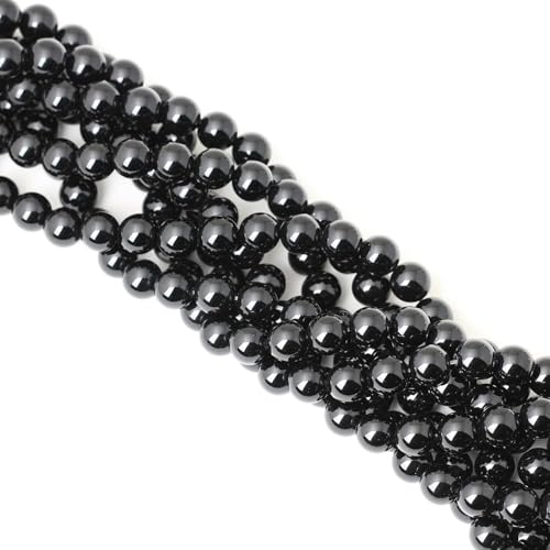 HAAMIIQII 90pcs 4mm Natural Black Onyx Stone Beads Round Loose Gemstone Beads for Jewelry Making Strand 15 Inch - color: Onyx, size: 4mm 90pcs