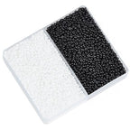 PH PandaHall 7000pcs 12/0 Glass Seed Beads, 2mm Round Loose Beads Mini Spacer Beads Grade A Small Craft Beads Waist Bead for Earring Bracelet DIY Craft Jewelry Making, White/Black