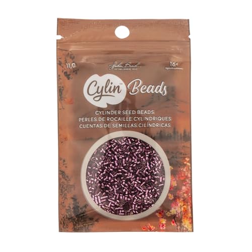 John Bead 25g Cylin Beads Raspberry Silver Lined 11/0 Glass Cylindrical Seed Beads for Jewelry Bracelets Necklaces Earrings Making Embroidery - color: Raspberry Silver Lined