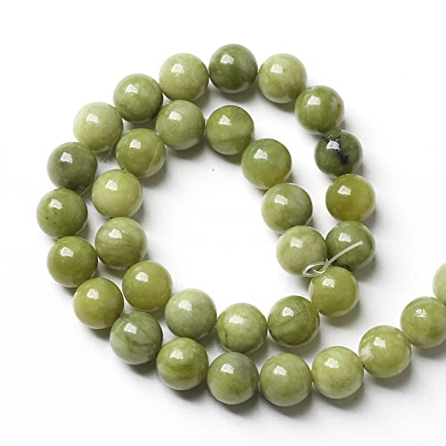 120PCS 6MM Natural Stone Chinese Green Jade Loose Beads for Jewelry Making DIY Bracelet Necklace - color: Chinese Green Jade, size: 6mm (2 strands)