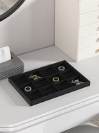 Drawer Jewelry Organizers And Storage,Velvet Bracelet And Ring Display Small Tray,Dresser Jewelry Drawer Organizer Inserts Containers,Earring And Necklace Holder Box (Black 12 Grids) - style: Black 12 Grids