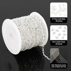 YOUBEIYEE 32.8 Feet Silver Chain for Jewelry Making Silver Plated Brass Link Chain Women Necklace Bracelet DIY Jewelry Chain Roll - color: 1:1 Lip