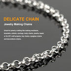 KYUNHOO 4 Meters Circle Link Chain Spool Soldered Stainless Steel Chains for Jewelry Making Charm Chains Bulk for Men DIY Jewelry Craft Finding Jewelry Making Supplies - color: Silver Circle