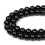 MJDCB Natural Stone Beads Natural Black Obsidian Loose Beads are Used in Jewelry Design to Make Bracelets and Necklaces 15inch (6mm) - color: Black Obsidian, size: 6mm