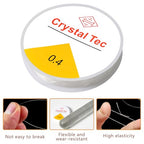 6 Rolls Elastic Bead Thread, 0.4mm Stretchy Bracelet String, Nylon String for Bracelets for Bracelet Making, Clear String for DIY Bead Jewellery Necklace Bracelet - size: 0.4mm