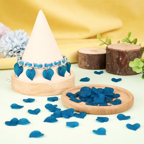 100Pcs Frosted Acrylic Leaf Charms Teal Transparent Plant Pendants Clear Autumn Leaves Beads Summer Charms for Jewelry Making - color: Teal #2