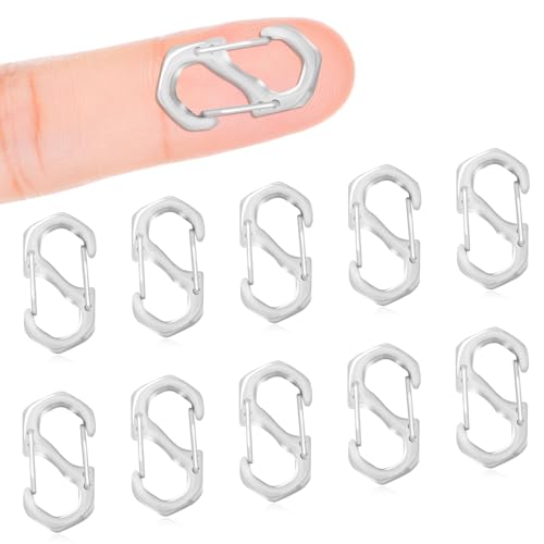 10Pcs Double Opening Lobster Clasps Necklace Shortener Clasp Bracelet Clasps and Closures Stainless Steel Necklace Clasp S Lock Chain Shortener for Necklace Bracelet Connector Jewelry Making(Silver,L) - color: 10PCS-SIlver, size: Large