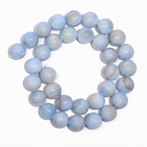 Yochus 60pcs 6mm Grayish Blue Persian Jade Energy Healing Round Bulk Gemstone Beads for Jewelry Making Bracelet Necklace Earring DIY - color: Grayish blue, size: 6mm