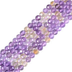 Ametrine 3mm Faceted Gemstone Round Loose Beads Strand 15.5-16" DIY Jewelry Making - color: Ametrine