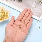 uxcell 500 Pcs Tube Crimp Beads, 2.5x2.5mm Copper Crimp Beads End Stopper Beads Tiny Loose Spacer Beads for Earrings Necklaces Bracelets Pendant DIY Crafts, Gold - color: Gold, size: 2.1 mm