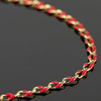 YOUBEIYEE Red Oil Drip Chain for Jewelry Making Gold Plated Brass Chain Roll with Jump Rings and Lobster Clasps Jewelry Supplies - color: Red