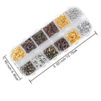 Olylkx 720pcs Lobster Claw Clasps, Bead Tips Knot Covers, Open Jump Ring Connectors, Jewelry Making Accessories Set (12 Styles)