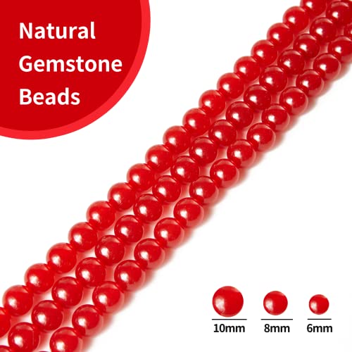 100pcs 6mm Carnelian Beads Natural Gemstone Beads Round Loose Beads for Crafting and Jewelry Making - color: Carnelian, size: 6mm