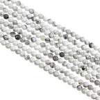 MJDCB 225pcs Natural Small Stone Beads 3mm White Howlite Round Smooth Loose Gemstone Bead for Jewelry Making Bracelets Earrings Necklaces Accessories - color: Howlite