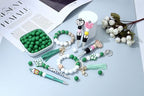 MAIBAOTA 120 Pcs Christmas Green Silicone Beads 15 mm for Keychain/Pens/Bracelet/Necklace Making Round Silicone Bulk Kits - color: Christmas Green