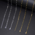 Exway 20 Pcs Paperclip Charm Bracelets Chain 6.5 Inch Stainless Steel Gold and Sliver Chain Bracelets Kit with Lobster Clasps for Crafts DIY Women Jewelry Making - color: gold+silver style C, size: 6.5in