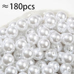 20mm Acrylic Beads 180pcs White Pearl Bead Chunk Bubblegum Beadable Pen Ball Beads for Pen Bag Jewelry Making Necklace Bracelets (White) - color: white