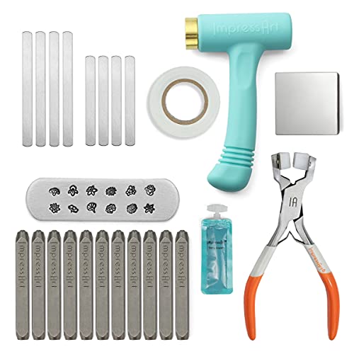 ImpressArt - Ring Making Kit for Metal Stamping Rings, Jewelry Making, Gifts and DIY Projects (Birth Flower Bundle, with Additional Tools) - color: With Additional Tools, size: Birth Flower Bundle