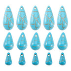 105Pcs Synthetic Turquoise Teardrop Beads Top Drilled Water Drop Stone Beads Dyed Drop Gemstone Spacer Beads for DIY Necklace Bracelet Earring Jewelry Making - color: Dark Turquoise # Teardrop