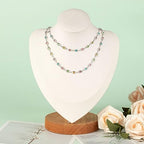 KYUNHOO 13 Feet Brass Jewelry Chain Bulk Mixed Color Rhinestones Chain for Jewelry Making with Lobster Clasps and Jump Rings Square Glass Bead Link Chain Women Necklace Anklet DIY Craft Chain - color: Square Bead-Silver
