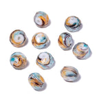 7.5×10mm 50pcs Yellow Blue Black Stripe Faceted Lampwork Glass Beads for Jewelry Making, Flat Round Handmade Murano Beads for Bracelets, Crafts, Friendship Bracelet Kit, Rosary Making - color: Yellow Blue Black Stripe