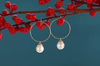 YAKRUNA 14k Genuine Gold Plated Wine Glass Charm Rings, 12PCS Earring Beading Hoops Hooks for Jewelry Making, Hypoallergenic Thin Ear Wires for DIY 30mm(1.2") - color: gold earring 5