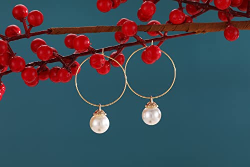 YAKRUNA 14k Genuine Gold Plated Wine Glass Charm Rings, 12PCS Earring Beading Hoops Hooks for Jewelry Making, Hypoallergenic Thin Ear Wires for DIY 30mm(1.2") - color: gold earring 5