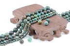 Bymitel 90 pcs Natural Genuine Real Round Loose Stone Beads Gemstone Spacers for Charm DIY Jewelry Making 15.5" per Strand 4mm (African Turquoise, 4mm) - color: African Turquoise, size: 4mm