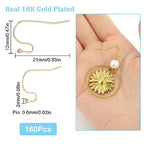 SUNNYCLUE 1 Box 160Pcs 18K Gold Plated Earring Findings French Earring Hooks Fish Hook Ear Wires French Ear Wires for Jewelry Making Accessories DIY Handmade Craft - color: 160pcs 18k Gold Plated French Earring Hooks