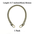HAHIYO Purse Chain Strap 15.7 inches Bronze Shoulder Cross Body Sling Purse Handbag Clutch Replacement Comfortable Flat 0.4' Wide Enough 2.4mm Extra Thick Metal 1 Pack - size: Bronze 15.7 Inches