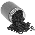 Mandala Crafts Black Heishi Beads 6mm – 3000 Flat Polymer Disc Clay Beads for Adult Jewelry Making Spacer Beads, Bracelets, Necklaces, and Earrings - color: Black, size: 6mm 3000 PCs