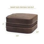Custom Leather Customized Jewelry Organizer Box w/Name & Birth Flower Month - Birthday Gifts for Women, Mom Personalized Jewelry Travel Case - Beige - color: Rose