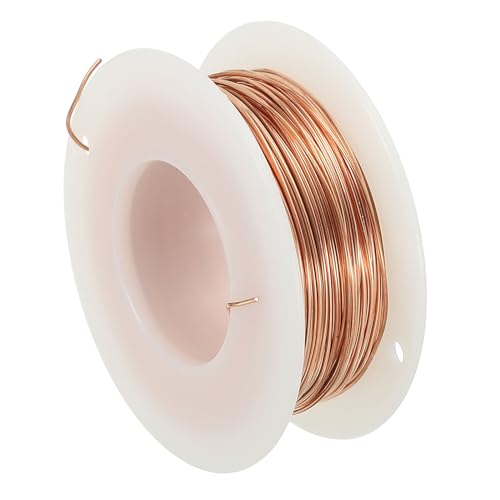 PATIKIL 89.89 Feet Solid Bare Copper Wire,22 Gauge 99.9% Pure Copper Wire 0.6mm Soft Beading Wire Metal Plant Stem Ties for Jewelry Craft (27.4m) - size: 0.6mm x 89.89ft