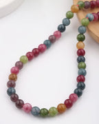 Natural Stone Beads 8mm Polished Round Smooth Gemstone Beads for Jewelry Making Supplies 15 Inch(45 Beads) (Blue Tourmaline) - color: Blue tourmaline-45pcs