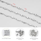 KYUNHOO Stainless Steel Silver Chain Roll 4 Meters Long Small Diamond Shape Jewelry Making Chains for Crafts DIY Supplies Jewelry Findings - color: Rhombic Steel