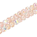 PATIKIL 75 Pcs 8mm OD 5mm Thick Crystal Glass Beads, Rondelle Crystal Beads Faceted Cut Gemstone Strand with Spacer Beads for Craft, Bracelet, Necklace, Pink Flash - color: Pink Flash