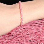 Song Xi 120pcs 3mm Natural Pink Tourmaline Gemstone Beads Faceted Round Loose Stone Beads for Jewelry Making (1 Strand) - color: Pink Tourmaline, size: 2.8-3.3mm