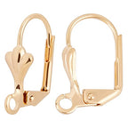 Beebeecraft 1 Box 50Pcs Leverback Earring Findings 18K Gold Plated French Earring Hooks 16x11mm Leaf Pattern Interchangeable Dangle Ear Wire Findings for Jewelry Making - color: 16x11mm Leaf Earring Hooks