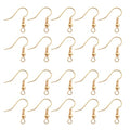 TOAOB 100pcs Earring Hooks Hypoallergenic French Ear Wires with Ball and Coil 18mm K Gold Tone Fish Hook Earrings Making Supplies for DIY Jewelry Making - color: K gold